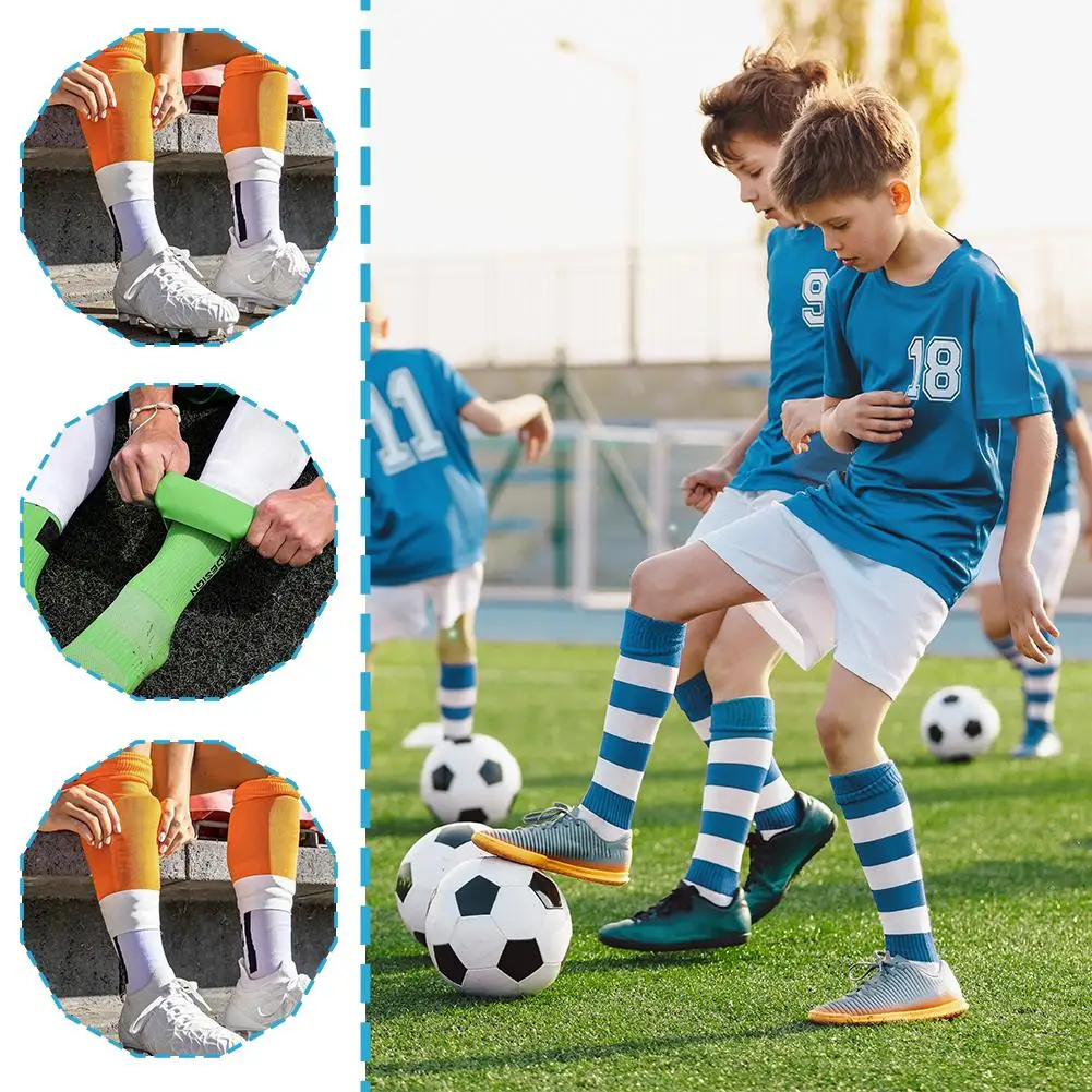 Silicone Caneleiras para Futebol, Correias de perna, Shin Pad Holder, Futebol, Corrida, Treinamento, Ciclismo, Esportes ao ar livre, 1 Par, F3Q7