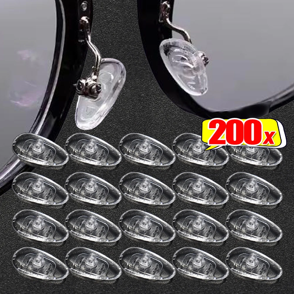 10/200 Stück ovale Silikon-Nasenpads für Brillen, rutschfest, weich, transparent, Nasenhalterung für DIY-Brillenzubehör, bequemer täglicher Gebrauch