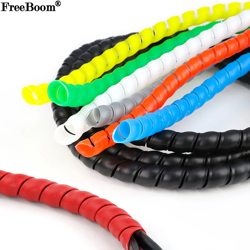 1/2/5m Line Organizer Pipe Wire Protector Diamete 8~35mm Cable Sleeve Cover Protection Durable Flexible Spiral Wrap Winding Tube