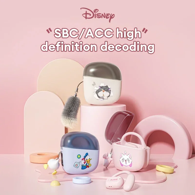 Disney QS-O02 Kopfhörer Bluetooth Donald Duck Ohrbügel Headset HD HiFi Stereo Sound Drahtlose Kopfhörer mit Anhänger für Geschenke