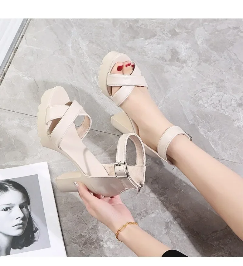 Women Fish Mouth Platform High Heels Wedges Buckle Slope Sandals Women Shoes Woman Platform High Heels Sandals High Heels