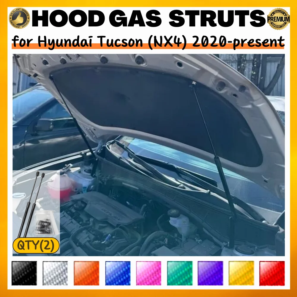 

Qty(2) Hood Struts for Hyundai Tucson (NX4) 2020-present Front Bonnet Modify Gas Springs Shock Absorbers Lift Supports Dampers