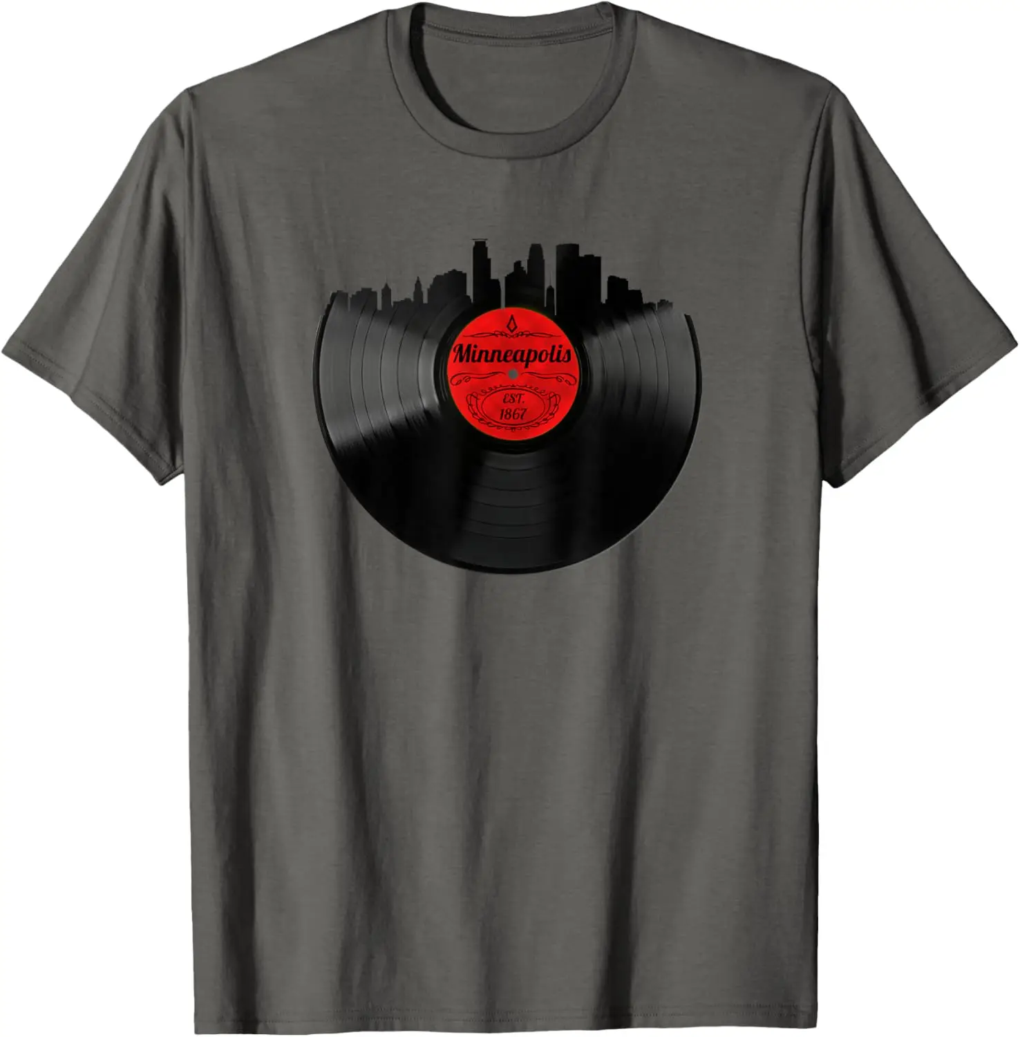 

Minneapolis Minnesota Shirt Vintage Skyline Vinyl Record Tee T-Shirt Anime Clothes Streetwear Mens T Shirts Graphic Camisas Over