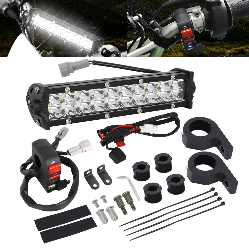 

For Yamaha YZ250 FYZ450 Motocross Spotlight Headlight LED Light Wiring Harness Kits USB Switch Rechargeable Headlamp Plug&Play