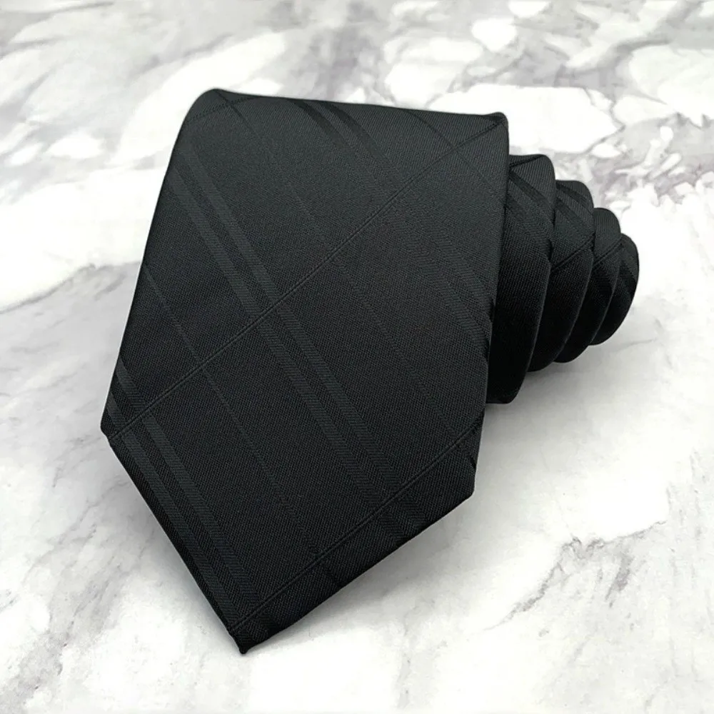 بسيطة بلون أسود ربطة العنق المشارب الأزهار الرجال ربطة العنق الجاكار قابل للتعديل الرجعية Cravat الطرف #2