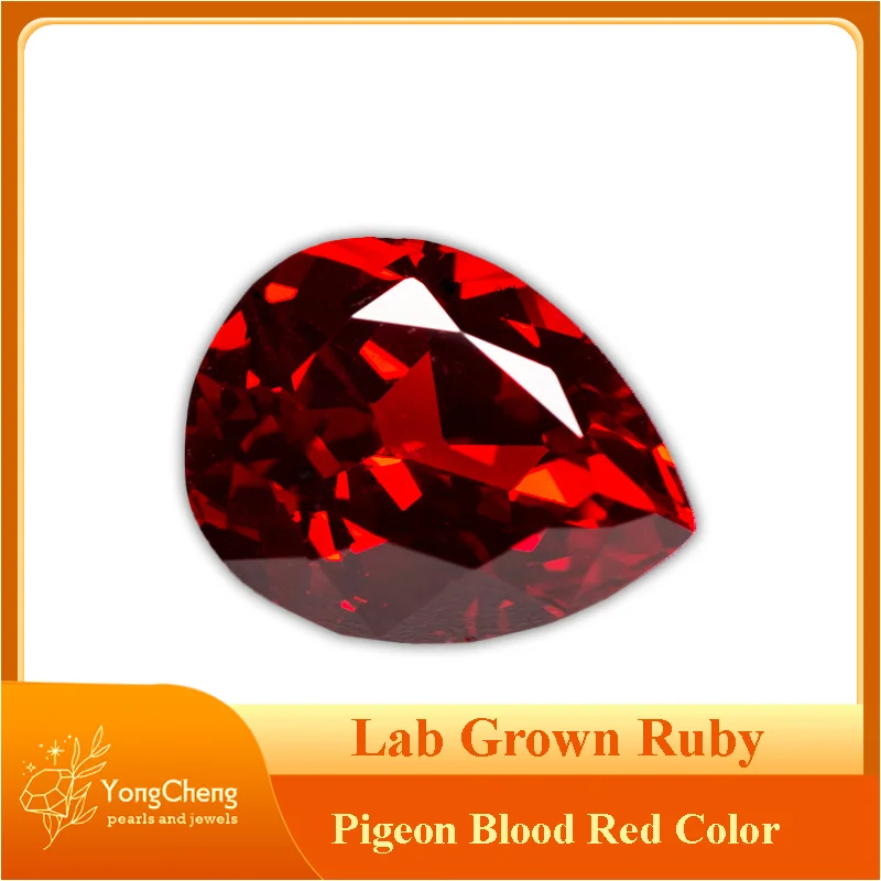 

Lab Grown Ruby Pigeon Blood Red Color Pear Shaped VVS1 Beads for Charms DIY Jewelry Making Materials Selectable AGL Certificate