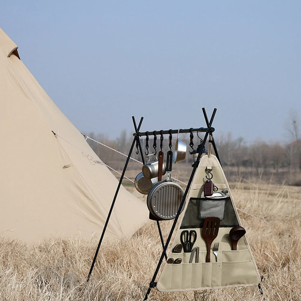 

Hanging Tableware Bag for Camping Lightweight Cutlery Organizer Portable Flatware Pouch for Hiking Picnic and Travel Use