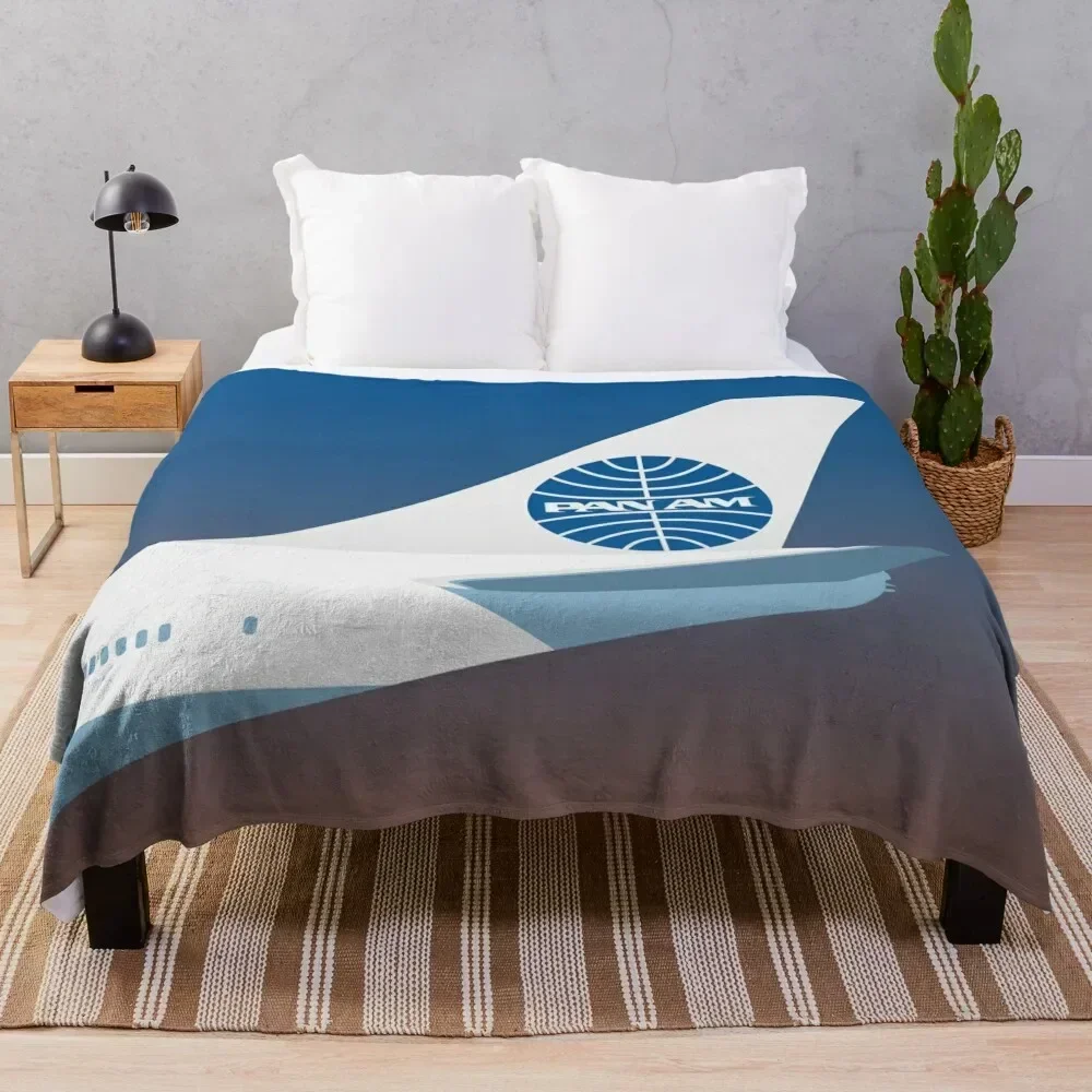 

Pan American World Airways design Throw Blanket Lightweight Cozy Blanket for Bed Sofa