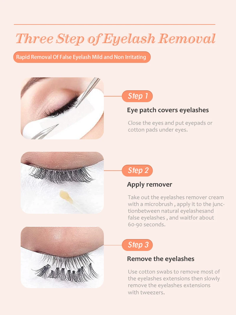 Professional Cream Remover for Eyeslashes Cnkess Bulk 5G 15G Peach Scented Lash Glue Removal Adhesive Remover Cream Makeup Tools