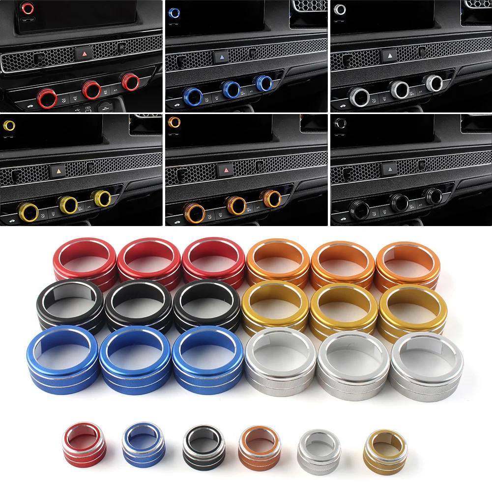 Anneau de bouton de contrôle de climatisation AC pour Console de voiture, décoration pour Honda Civic 11th 2022-up pour CR-V CRV 2023 – 2024, 4 pièces/ensemble