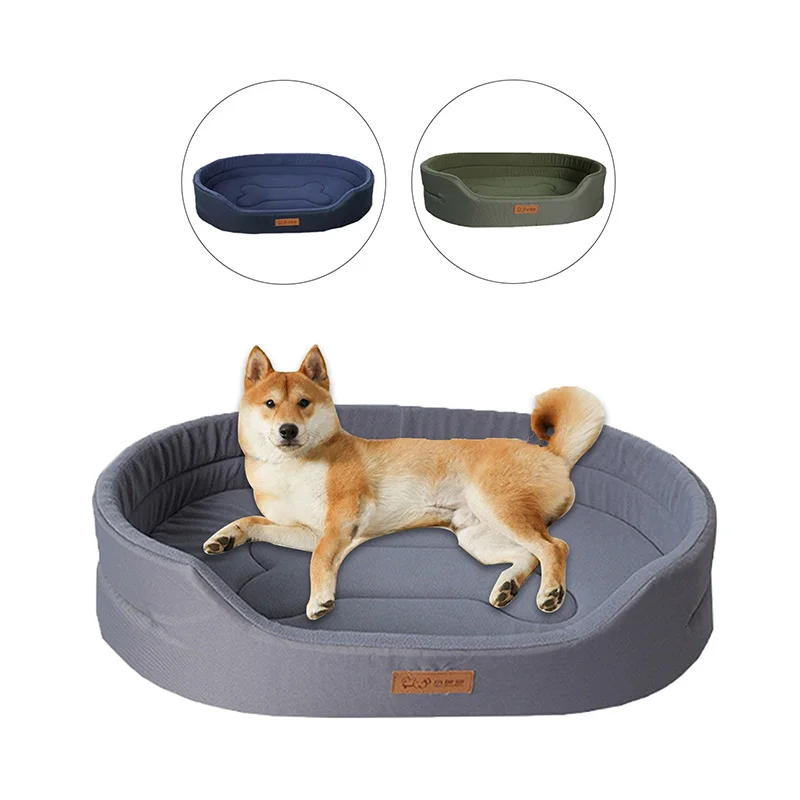 Polar Fleece Dog Bed Waterproof 600D Oxford Cloth and Winter Warm Polar Fleece Double Sided Available Suitable for All Seasons