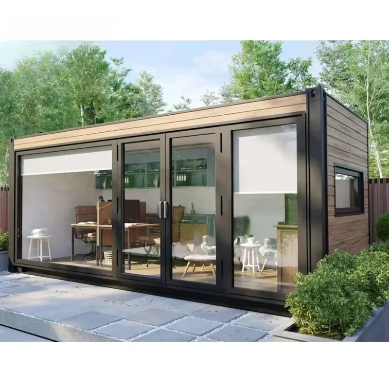 Prefab container house Space Capsule office tiny house wood decoration outdoor office pod garden office pod