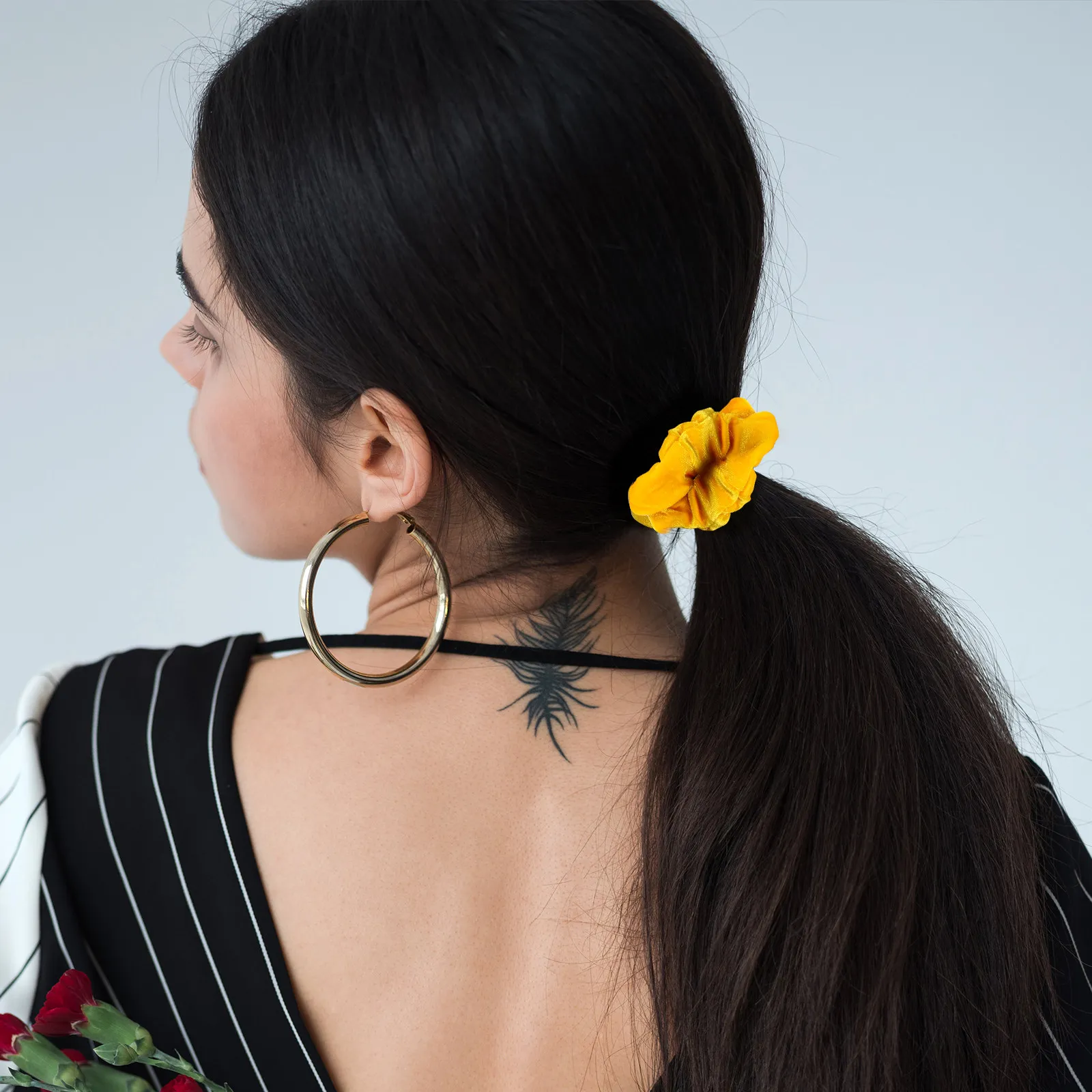 

6Pcs Silk Elastic Hair Scrunchies Oversize Hair Ties Rope Soft Comfortable Ponytail Wrist Accessory for Women Girls