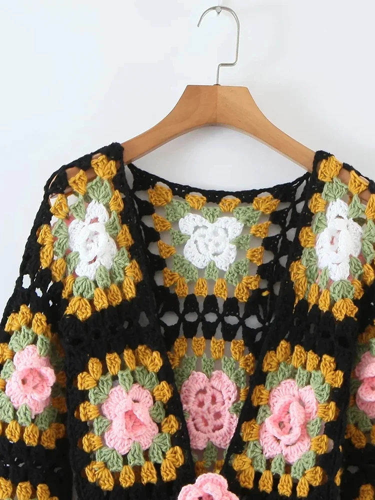 GypsyLady Sweater panjang Kintted, kardigan Luaran warna hitam, kardigan Boho musim dingin untuk wanita