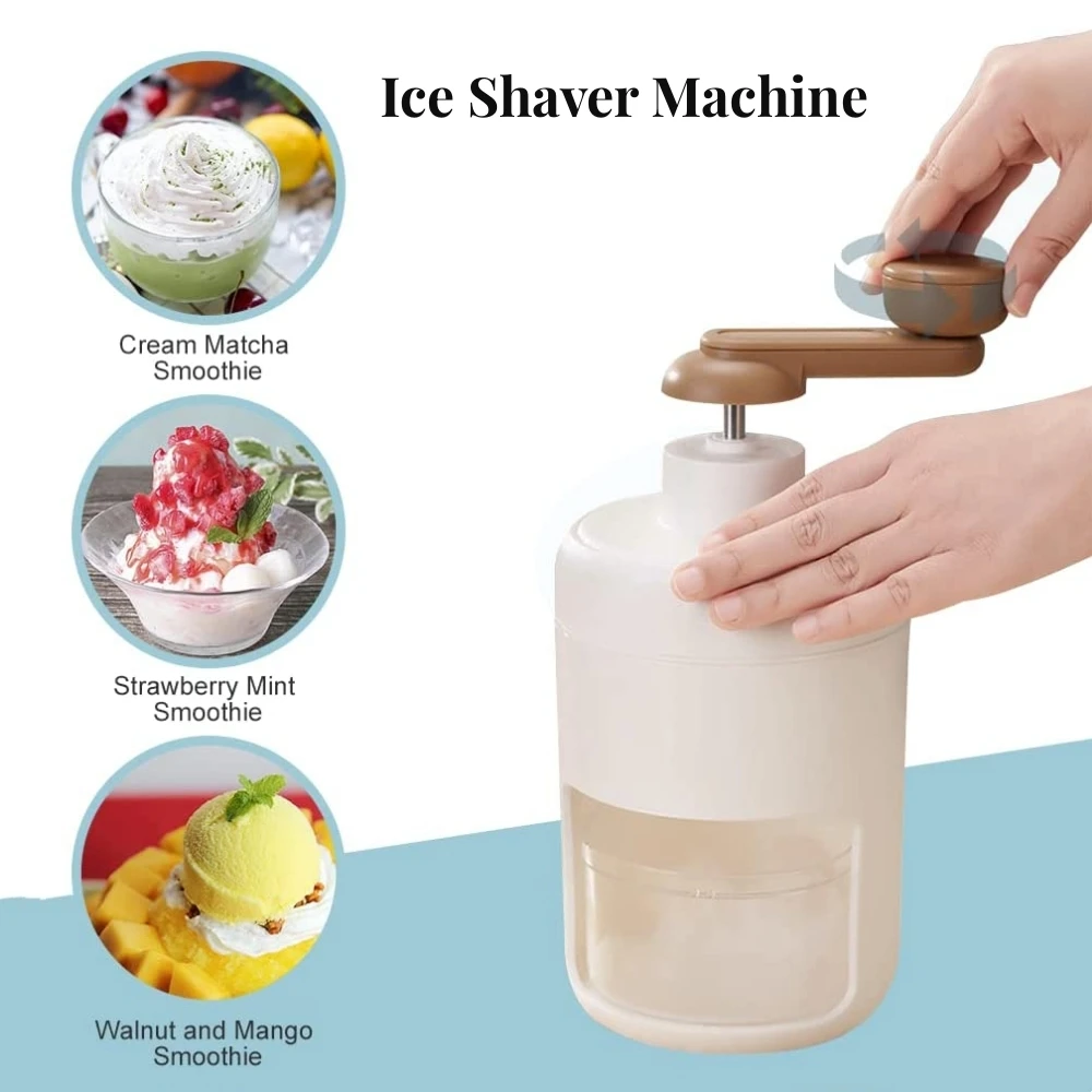 

Manual Ice Crusher Set With Ice Mold Home Smoothie Ice Shaving Tool Portable Manual Hand Crank Snow Cone Machine Summer Kitchen