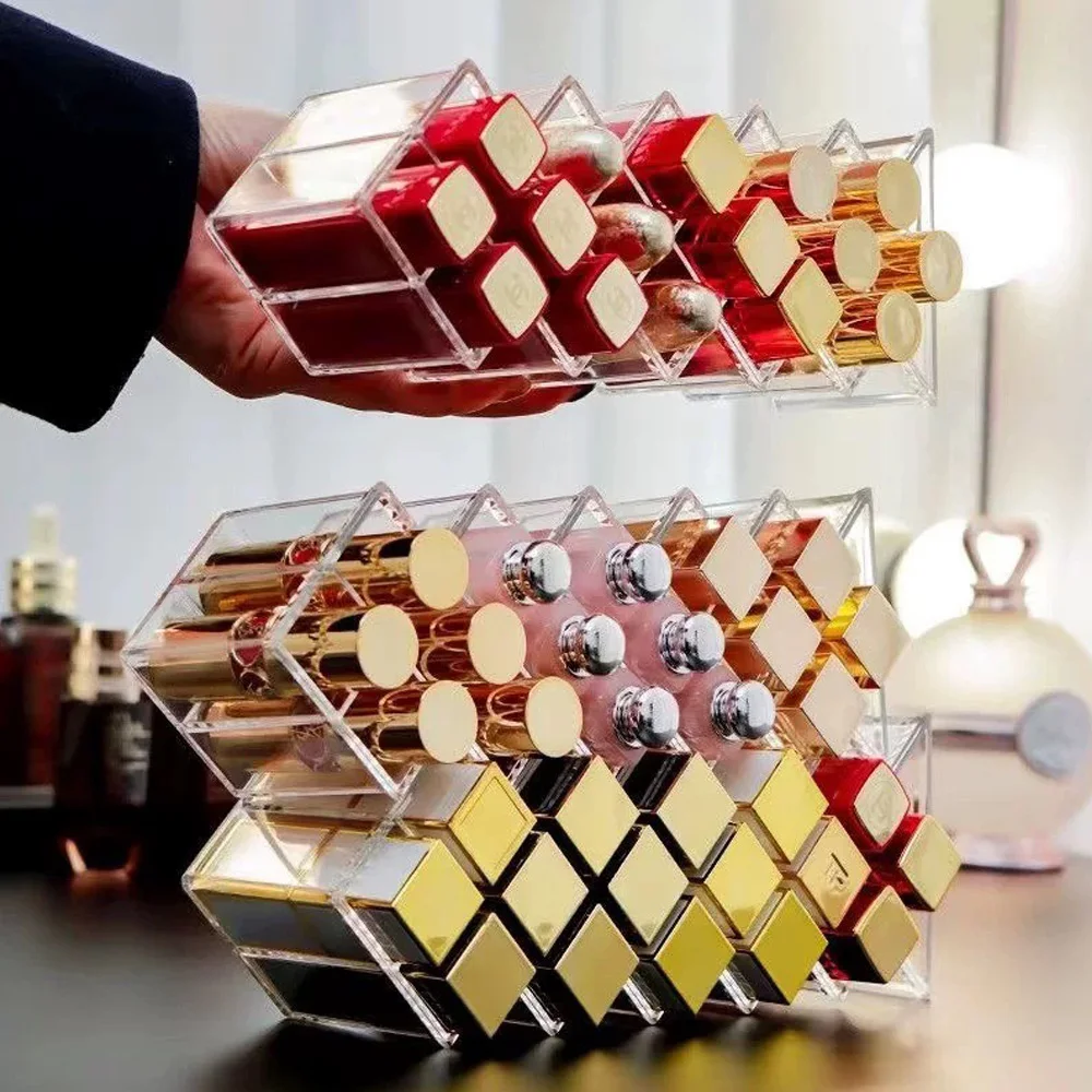 Fischförmiges vertikales Lippenstift-Aufbewahrungsregal, Lippenglasur, Lippenstift-Display-Box-Halter für Beauty-Make-up-Organizer