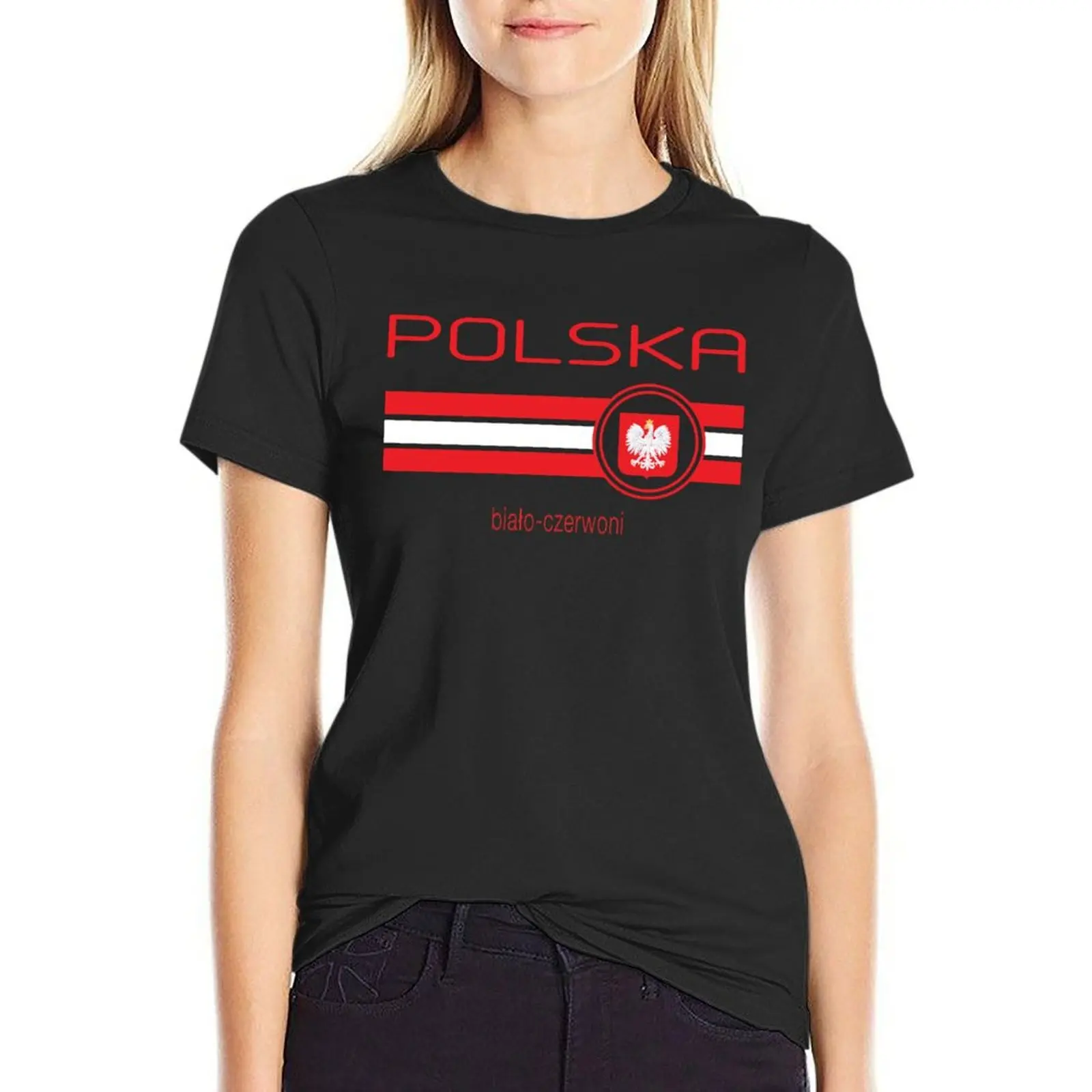 Football - Poland (Home White) T-Shirt summer clothes korean fashion female graphics korean Women's clothes