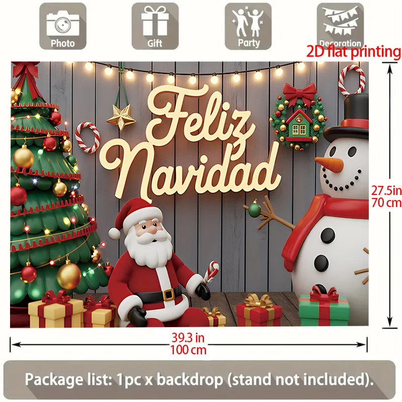 2D Flat, 1 Large Multi-Holiday Party Banner, Suitable for Outdoor/Indoor Decoration – Christmas, New Year, Birthday Themes, Feat