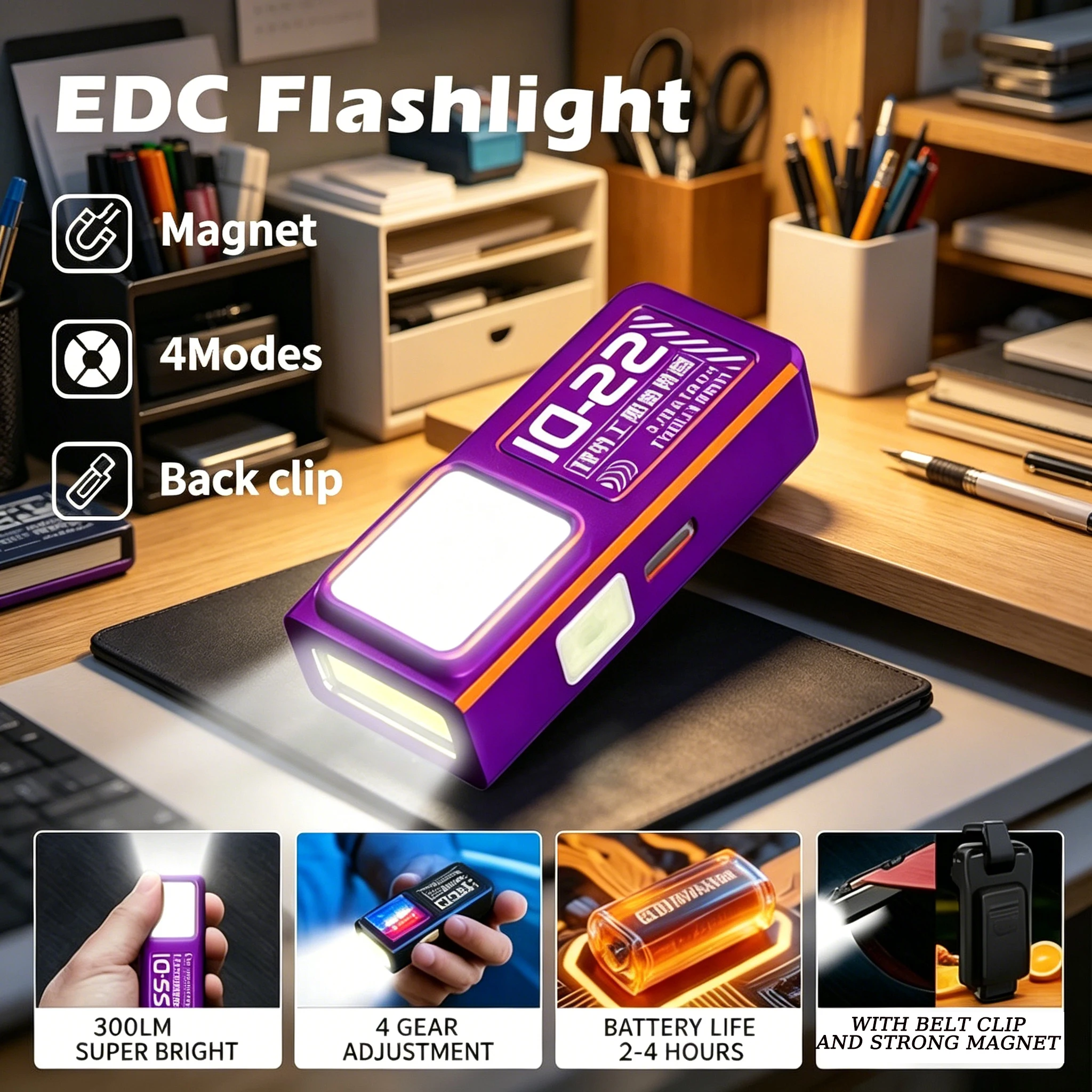 Mini LED Flashlight USB Rechargeable Powerful Torch Portable Pocket Lantern Flood Work Light With Magnet For Outdoor Emergency