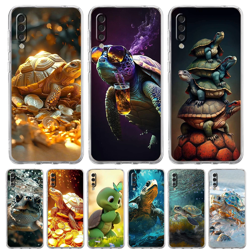 

Cartoon Turtle Transparent Phone Case for Samsung Galaxy A12 A50 A52 A70 A40 A10 A20 A30 A02 A03S A04 Cover Silicone Shell Capas