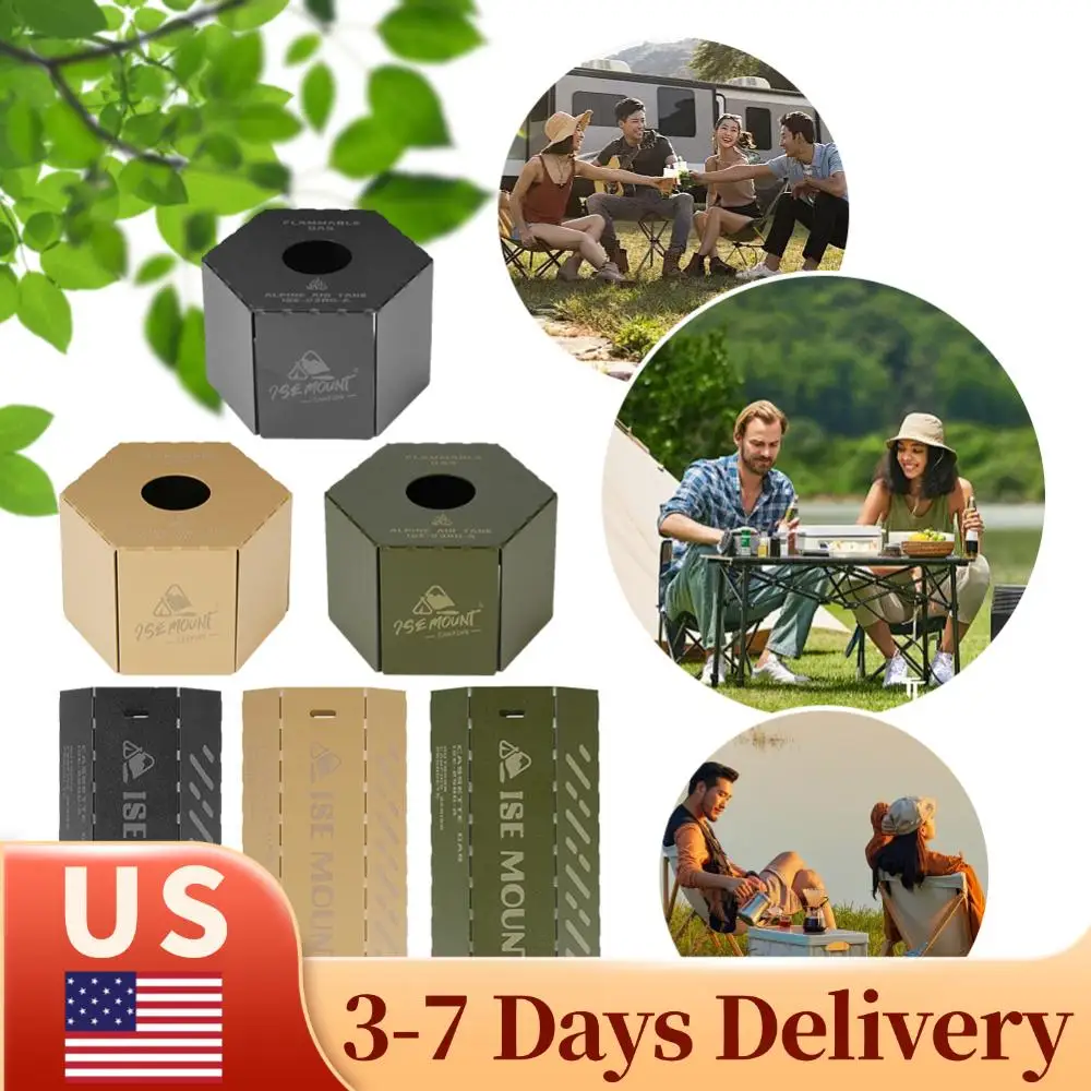 

Gas Canister Protective Cover Anti-Fall Fuel Cylinder Storage Case Metal Outdoor Gas Tank Case Camping Tools