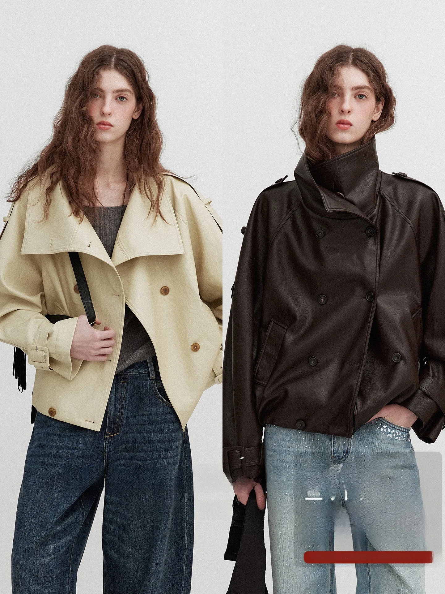

LeGeha Vintage Soft Faux Leather Jacket Large Oversized Stylish Women's Coat Commute Wind Long Sleeve Professional Care