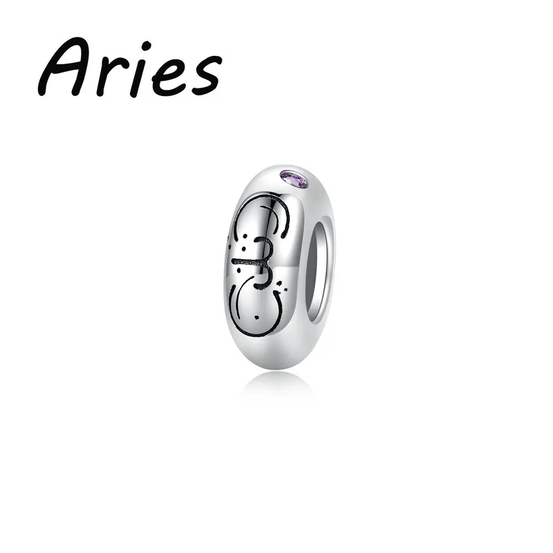 

925 Sterling Silver Zodiac Aries Spacer Bead Pendant Charm Bead Fit Original Bracelet DIY Accessories