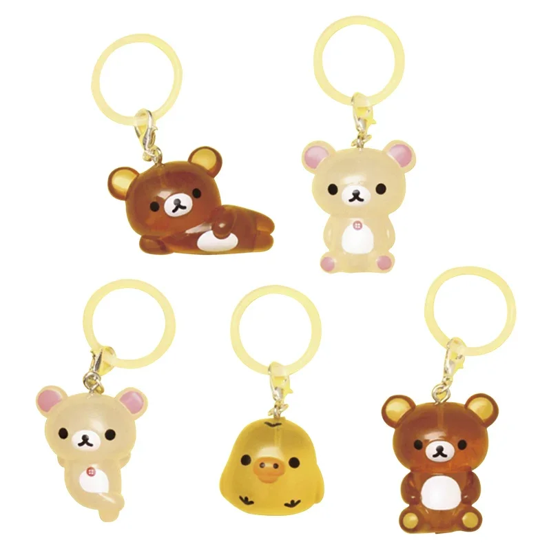 

Cute Clear Cartoon Bear & Yellow Duck Mascot Keychain Bag Charm Children's toys,Birthday gifts, collectibles