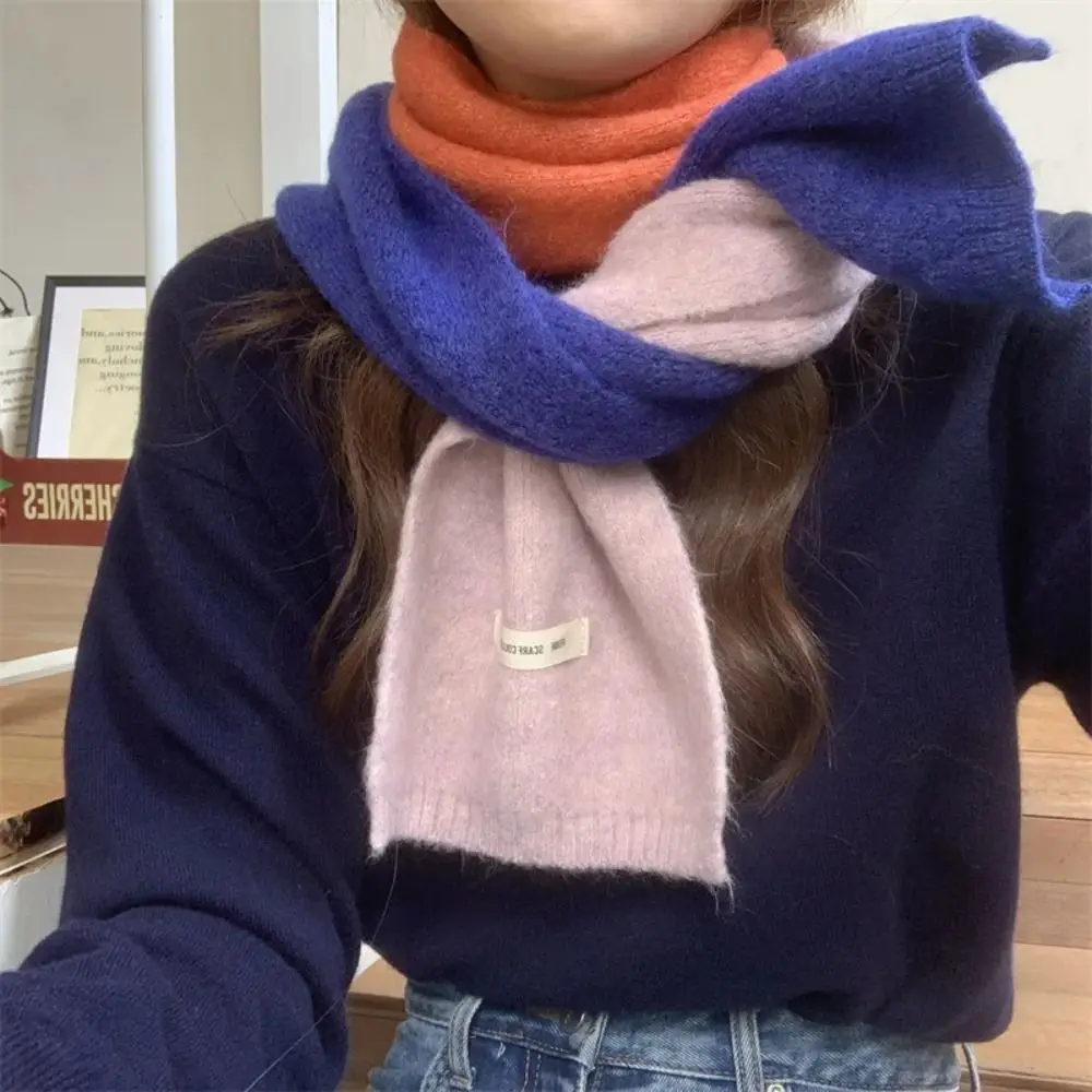 Fashion Korean Style Wool Scarf l Striped Elastic Knitted Scarves Thick Warm Neckerchief Shawl Winter