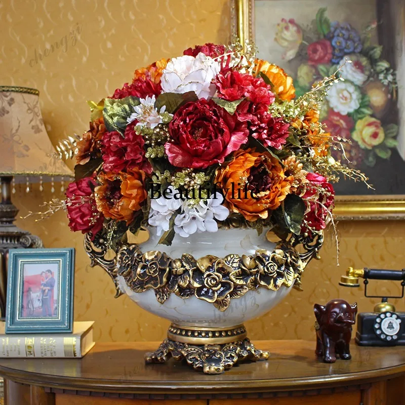 European simulated flower set, living room entrance decoration flower arrangement, home decoration flower arrangement