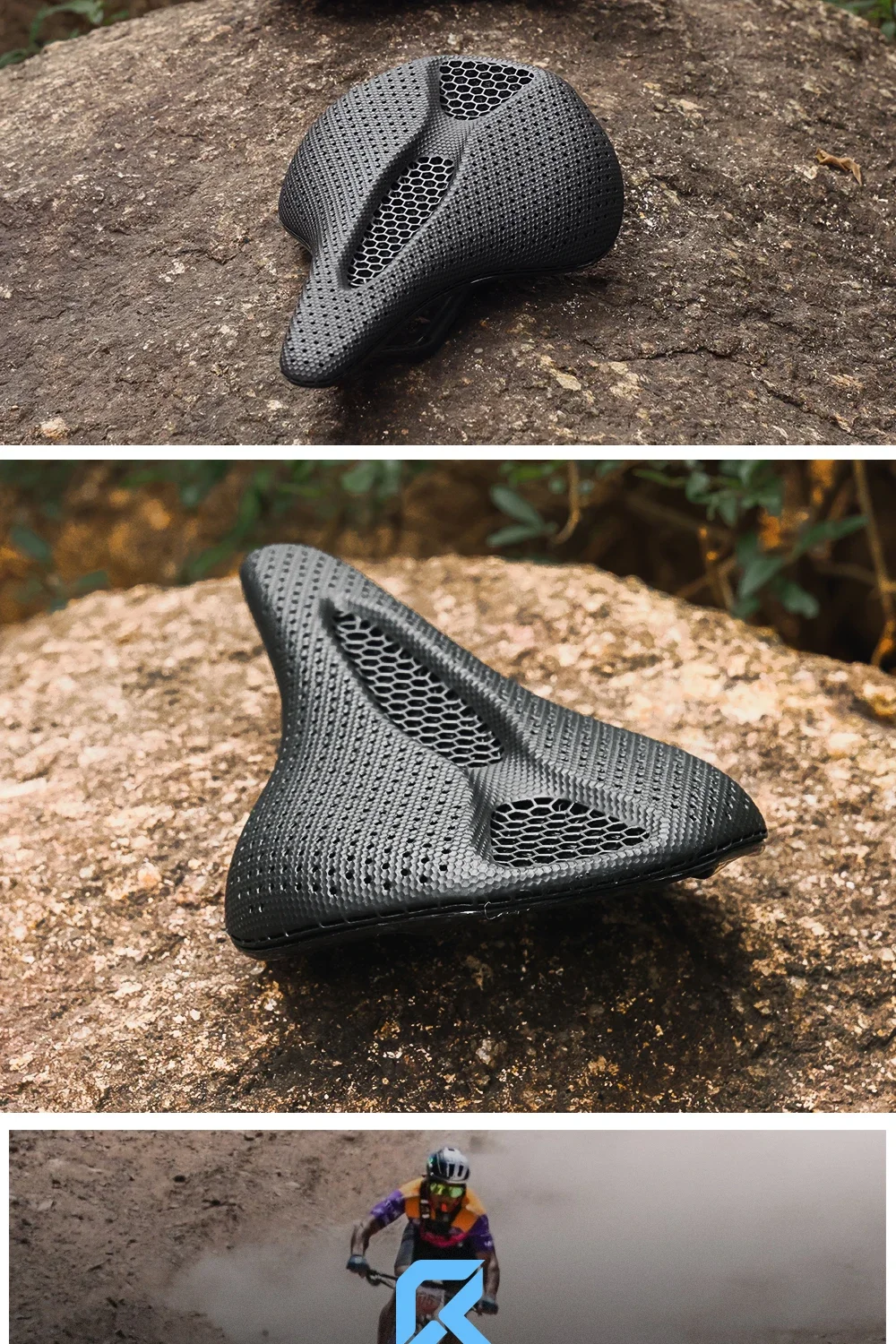 RYET Carbon 3D-gedruckter Sattel 145/155MM 190g 7*9 Fahrradsitz für Herren Damen Triathlon Rennrad MTB Mountain Gravel Fahrradteile – Detail 19