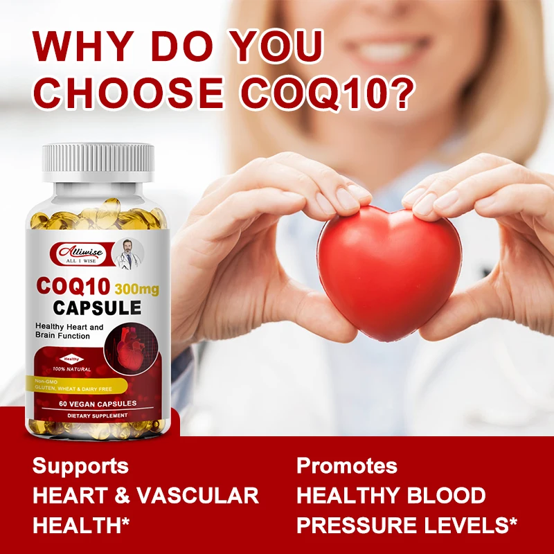 Coenzyme Q10 Capsules 500mg, for Circulation Stress Health and Body Energy, Better Absorption, Antioxidant Heart Health