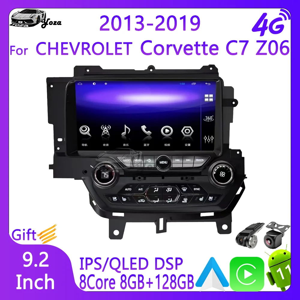 

Yoza Carplay Car Radio For CHEVROLET Corvette C7 Z06 2013-2019Android11 Touch Screen Multimedia Player GPS Navigation Gift Tools