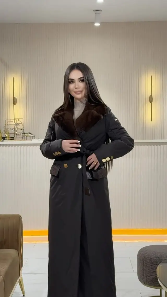 

Parkas Women Long Coats Jackets Faux Fur Collar Full Sleeve Thick Warm Y2k Streetwear Elegant Jacket Work Coat Lace Up 2026