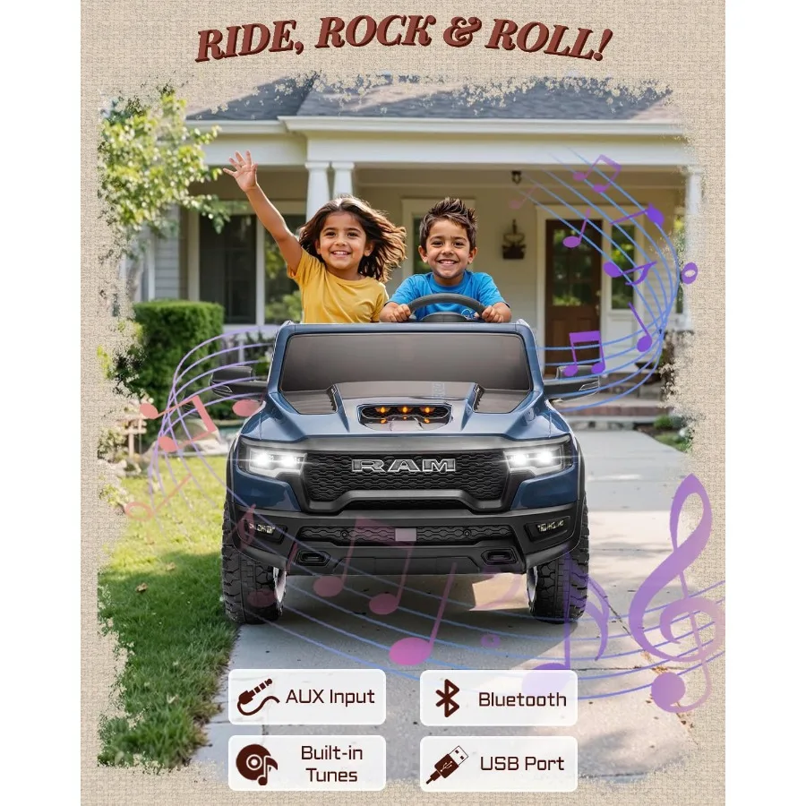 大きなお子様向けの24V乗用玩具、RAM 1500 2人乗り乗用車（リモコン付き）、バッテリー駆動トラック（4輪サスペンション付き）、幼児用車