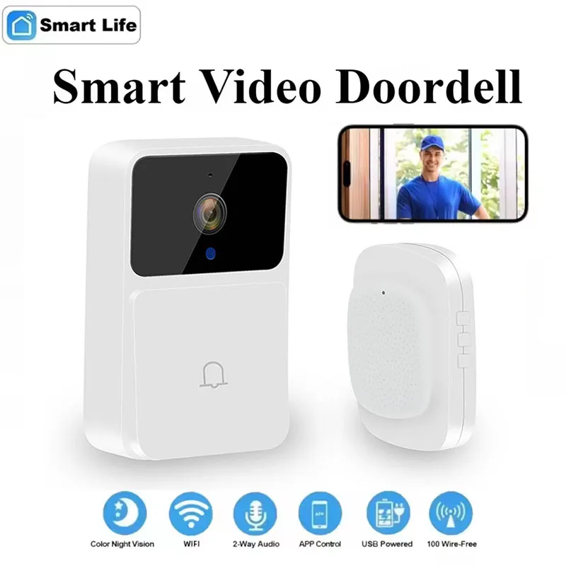 WIFI Video Doorbell Camera Wireless Night Vision Smart Home Security HD Door Bell Two Way Intercom Voice Change For Home