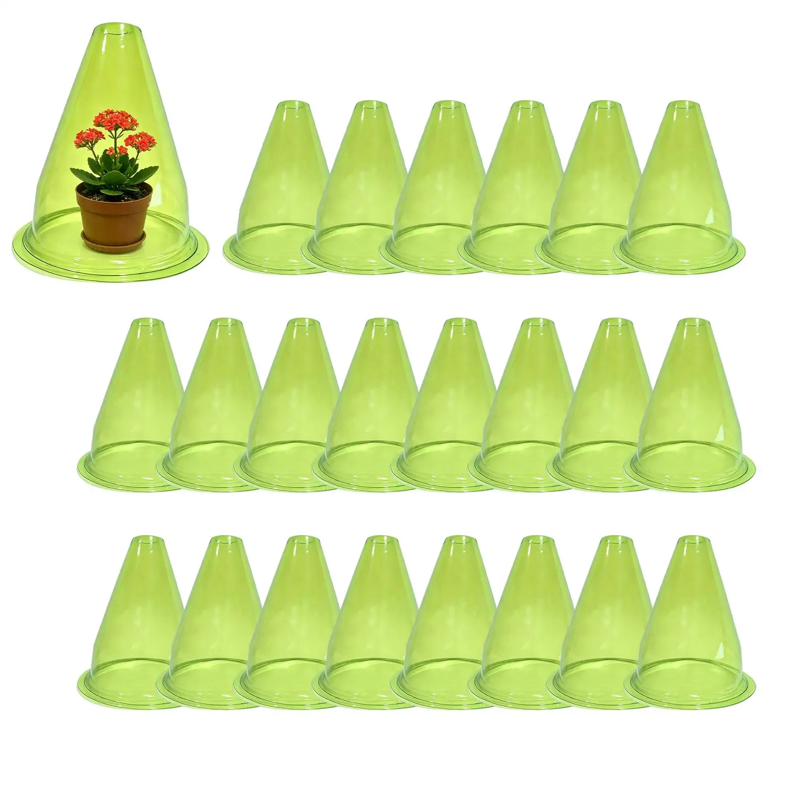 24 Pieces 20cm Plant Protection Covers Garden Transparent Flower Covers Reusable Garden Protectors From Snails For Vegetables