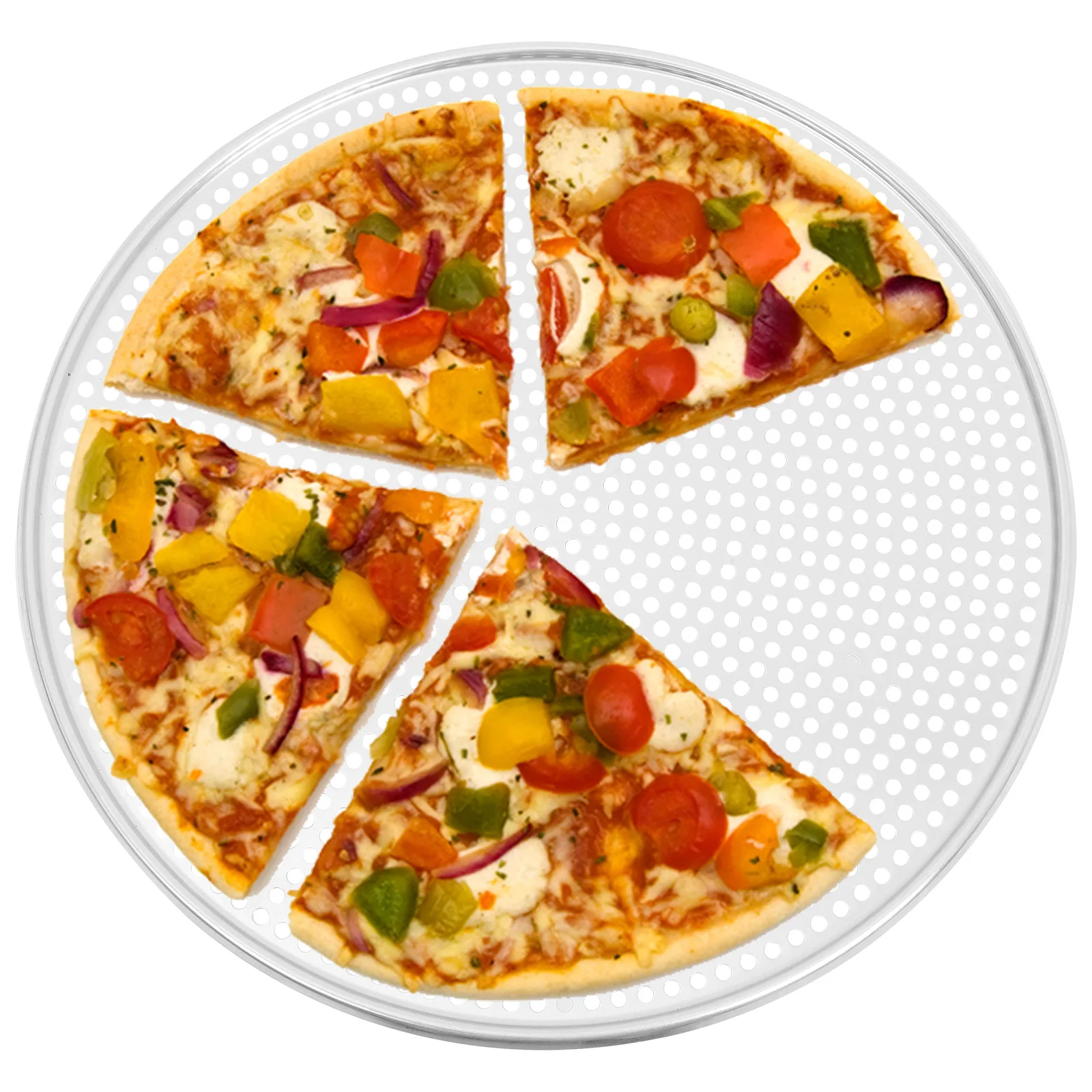 

16 Inch Pizza Baking Pan Round Stainless Steel Oven Tray Perforated Pizza Pan Nonstick Easy Cleaning Kitchen Tool