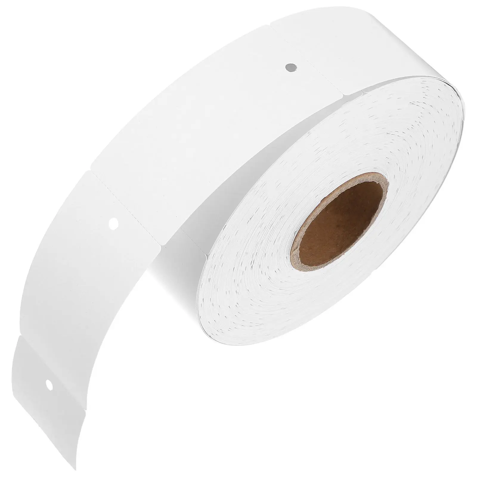 

1 Roll of 40x80mm Blank Clothing Tags White Rigid Paper Hangtag for DIY Apparel Labeling Craft Projects