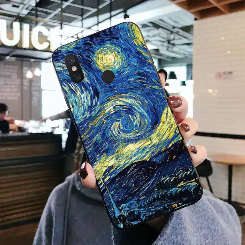 Van Gogh Starry Sky Art Phone Case for Xiaomi mi 5 6 8 9 10 lite pro SE Mix 2s 3 F1 Max2 3