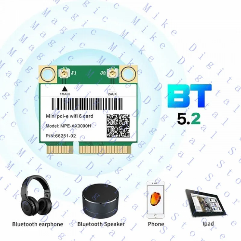 H  Wifi 6 Bluetooth 5.2 Mini PCI-E Card For AX200HMW Wireless Adapter For Win 10 11 - view 3