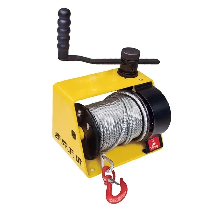 Upgrade Manual Self-locking Hand Winch Turbo Worm Winch With Brake Heavy Hand Winch Tractor Small Hoist