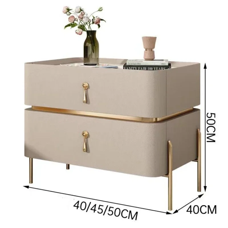 منضدة تخزين عصرية بسيطة وحديثة جمالية فاخرة بجانب السرير وأدراج إسكندنافية أثاث منزلي لطيف Criado Mudo #4