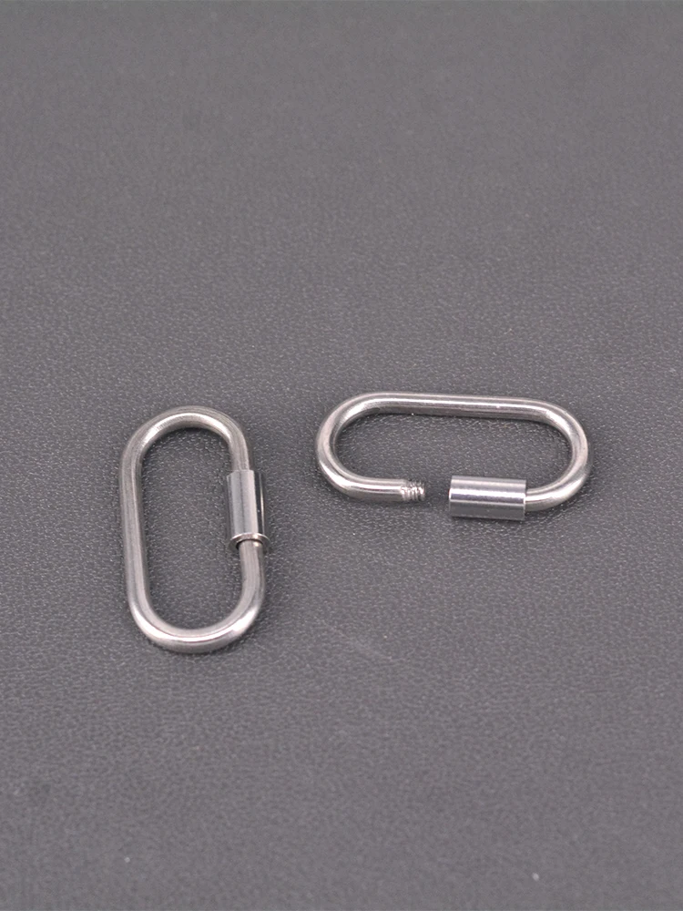 2 Pcs 26mm Small Stainless Steel Quick Release Oval Carabiner Clasp for Paracord EDC Chain Jewelry Connector 1 Inch