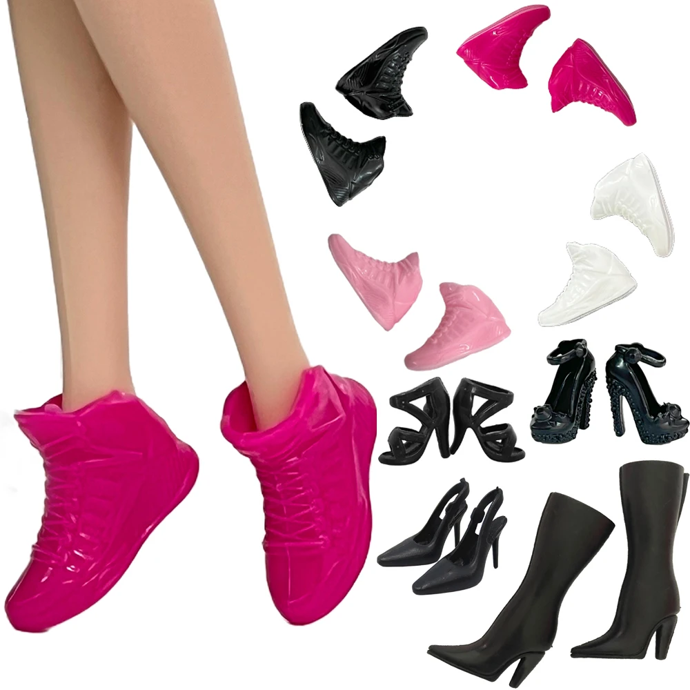 NK 8 paren/set Mix Stijl Prinses Schoenen Mode Laars Leuke Hakken Sandalen Voor 1/6 Pop Accessoires Hoge Kwaliteit Baby DIY speelgoed