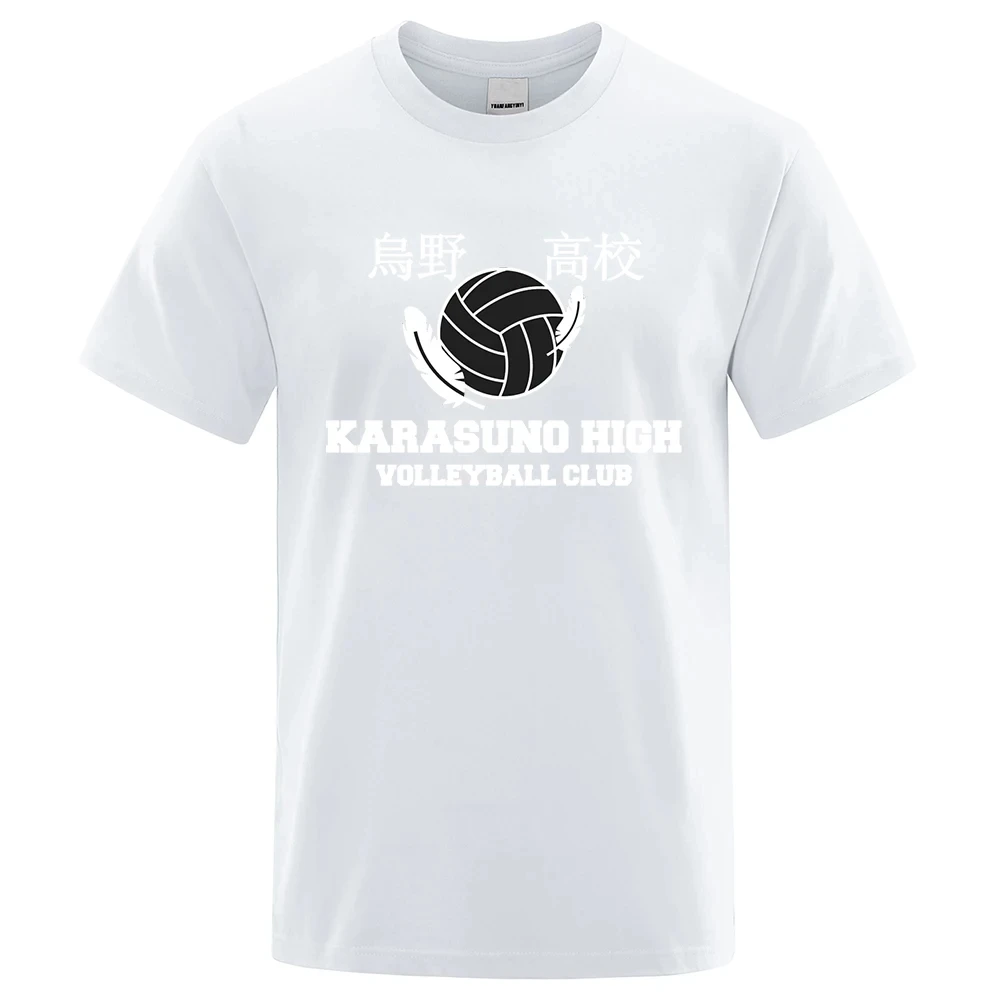 Haikyuu Karasuno High School Man T-Shirts Hip Hop Loose Tshirt Oversize Clothing Fashion Crewneck Tshirt Cotton Tops 80568