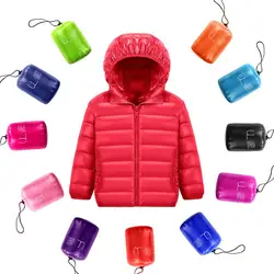 Kids Puffer DucK Down Winter Jackets for Boys Ultra Light Portable Hooded Girls Down Coat Overalls for Children Baby Down Jacket