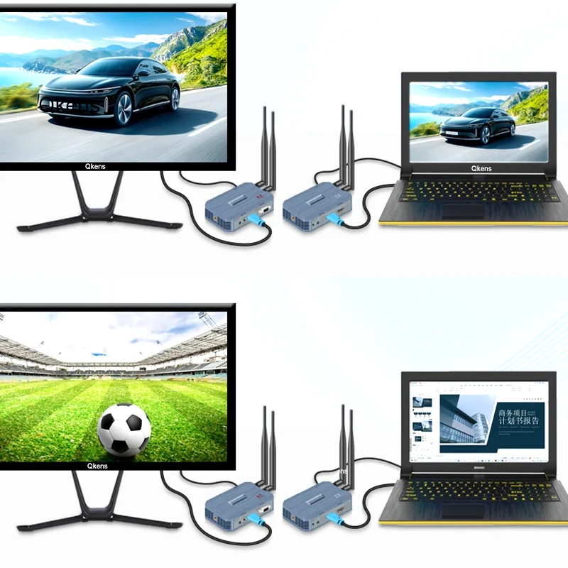 

Laptop To TV Wireless Transmission HDMI Extender 250m Audio Video Transmitter and Receiver HDMI VGA Output Support Network Cable