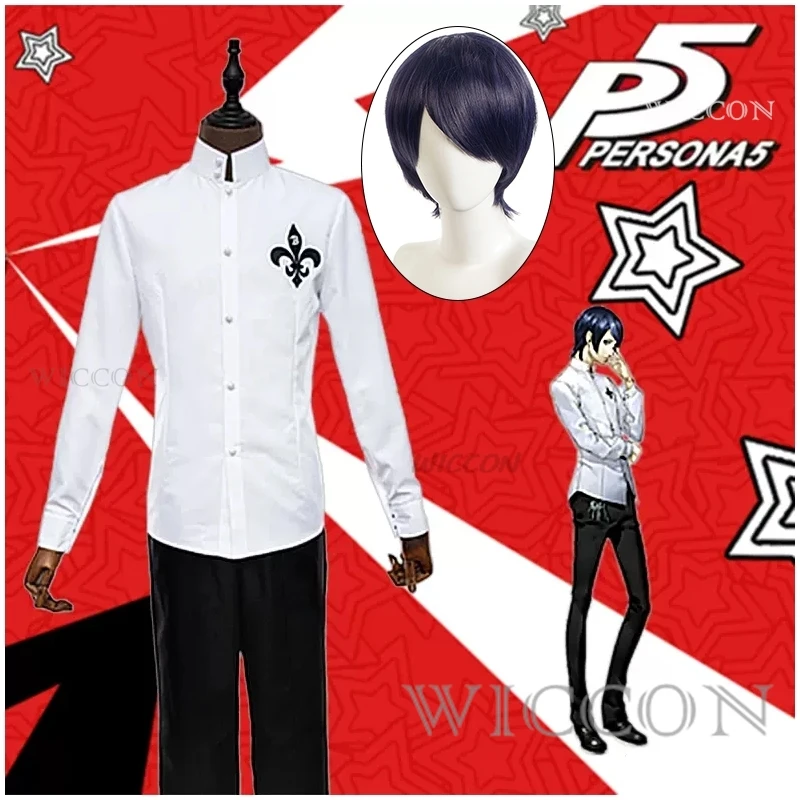 PR5 Persona 5 cos Yusuke Kitagawa anime homem mulher cosplay traje de moda de alta qualidade conjunto completo Top + calças