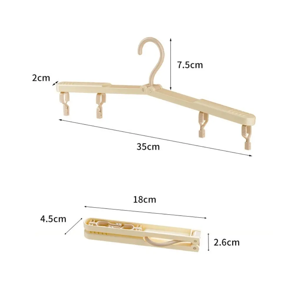 with Clip Foldable Clothes Hanger Multi-functional Portable Travel Clothes Rack Plastic Space Saving Clothes Drying Tools
